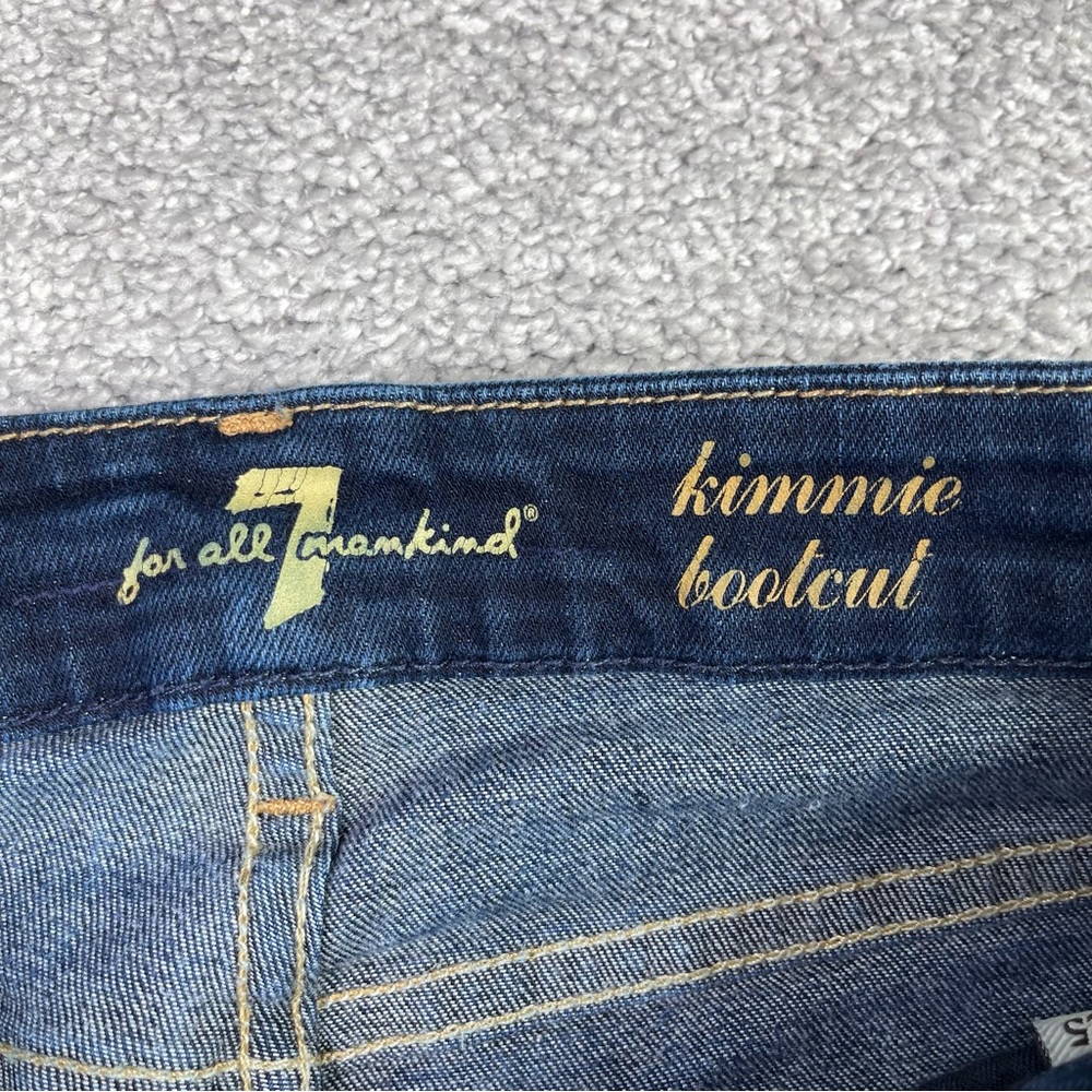 7 For All Mankind Jeans Women’s 25 Blue Kimmie Bootcut Low Rise Dark Wash - Picture 5 of 13